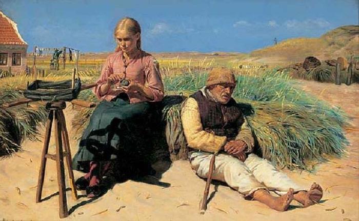 Michael Ancher Figures in landscape